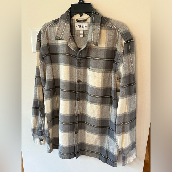 Arizona Jeans Co Men’s Gray Plaid Button Down Long Sleeve Shirt NWT Size… - Picture 9 of 9